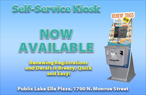 Tag Renewal Kiosk Now Available at Lake Ella Publix